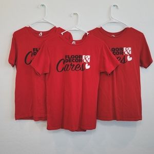 Set of 3 L.A.T Red Graphic Tee Short Sleeves Sz M